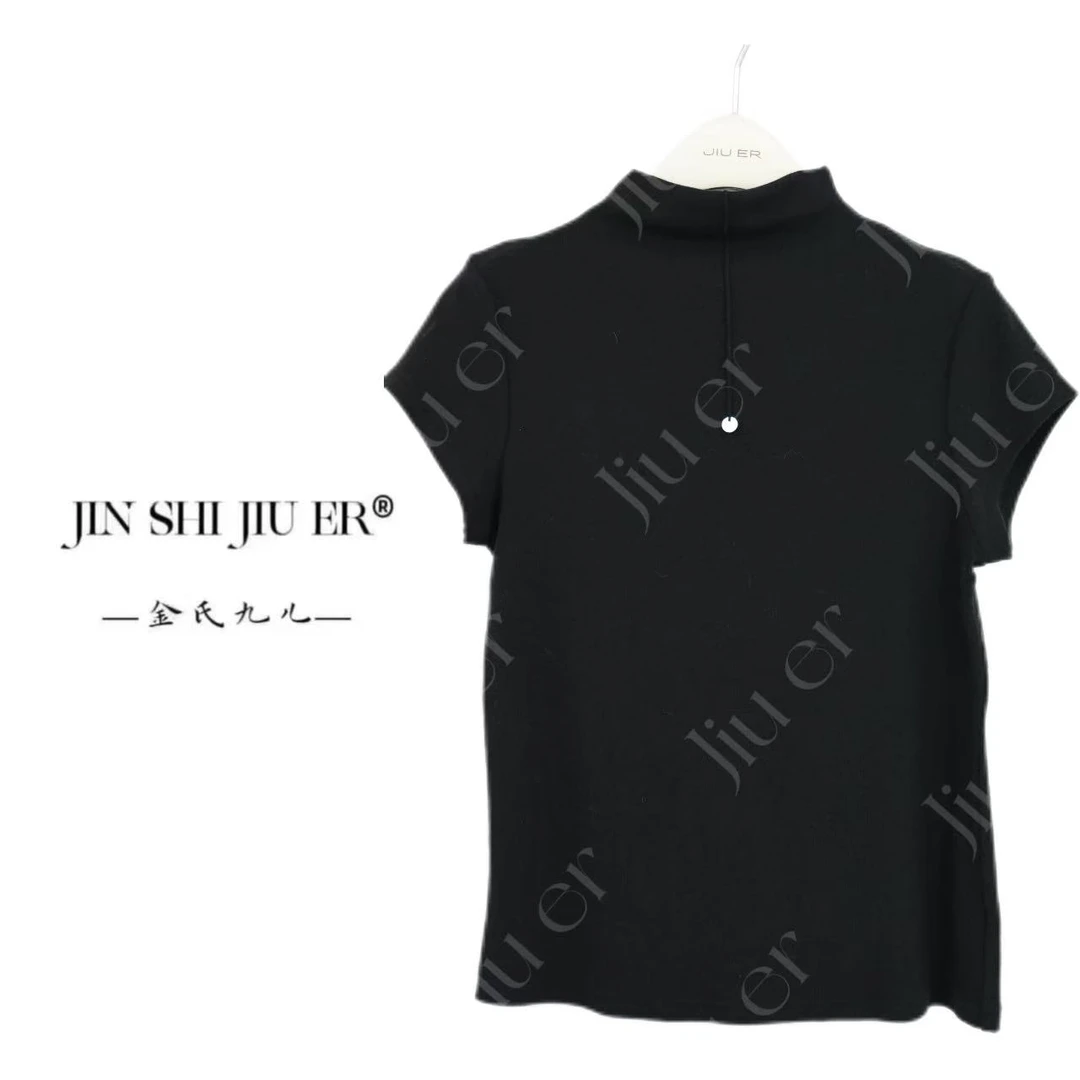 JIUER[纯真]韩系简约纯色T恤 时尚设计师春夏ol百搭休闲