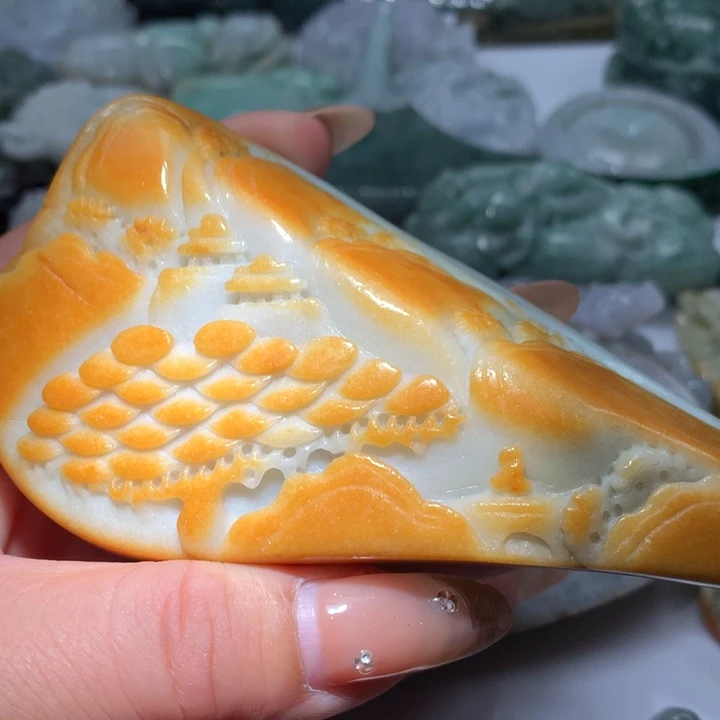 翡翠未镶嵌颈饰保真天然A货翡翠