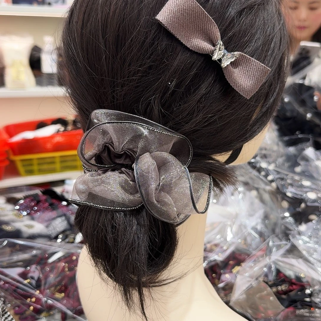 皮质非金属紫色发圈