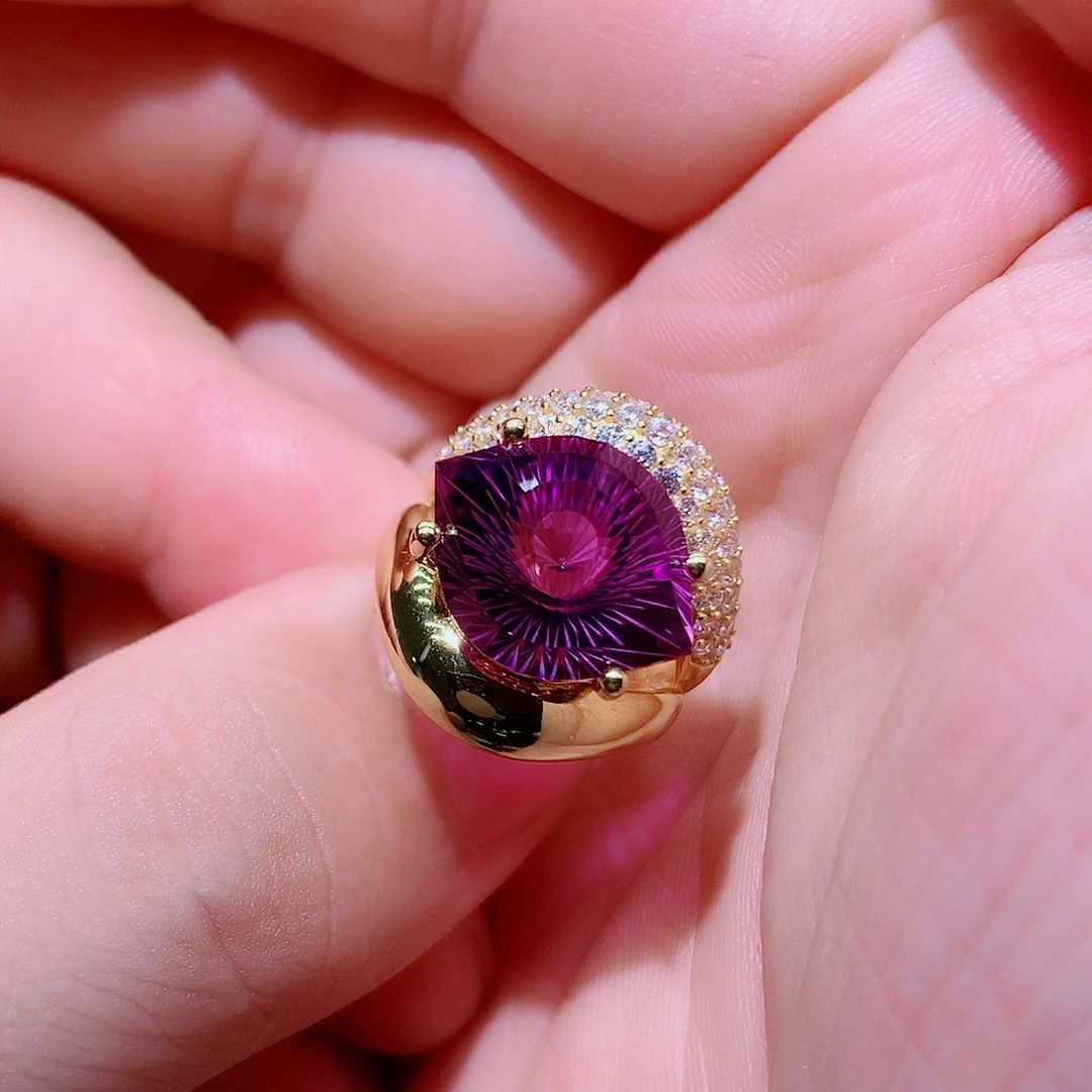 银S925镶嵌戒指水晶