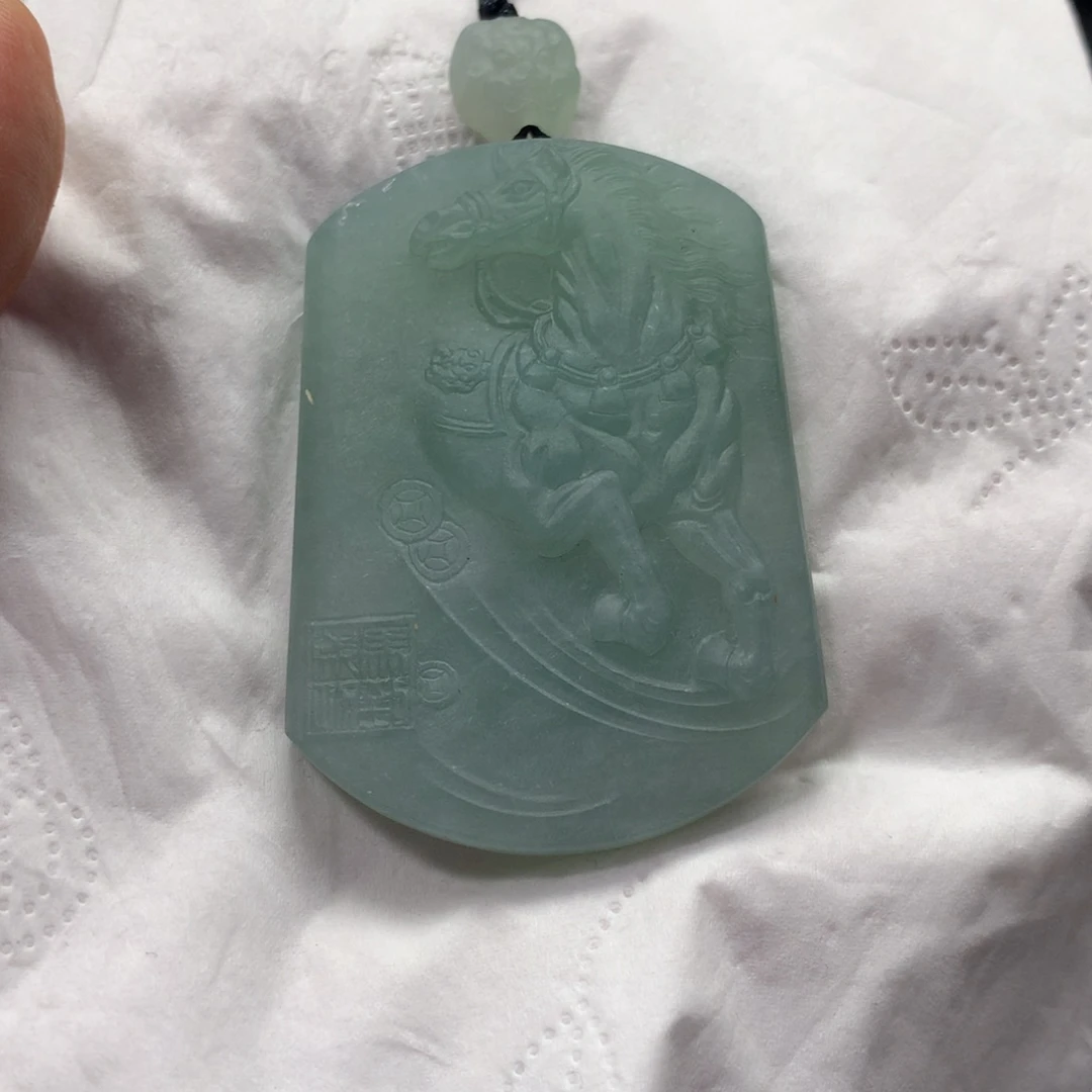 未镶嵌定制翡翠马到成功 毛货 无鉴赏期