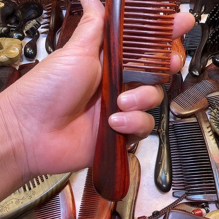 红酸枝木类红木插齿梳子
