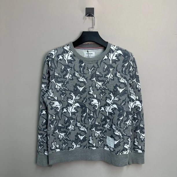 95新 THOMBROWNE Tb满印枫叶卫衣/3码/价7100