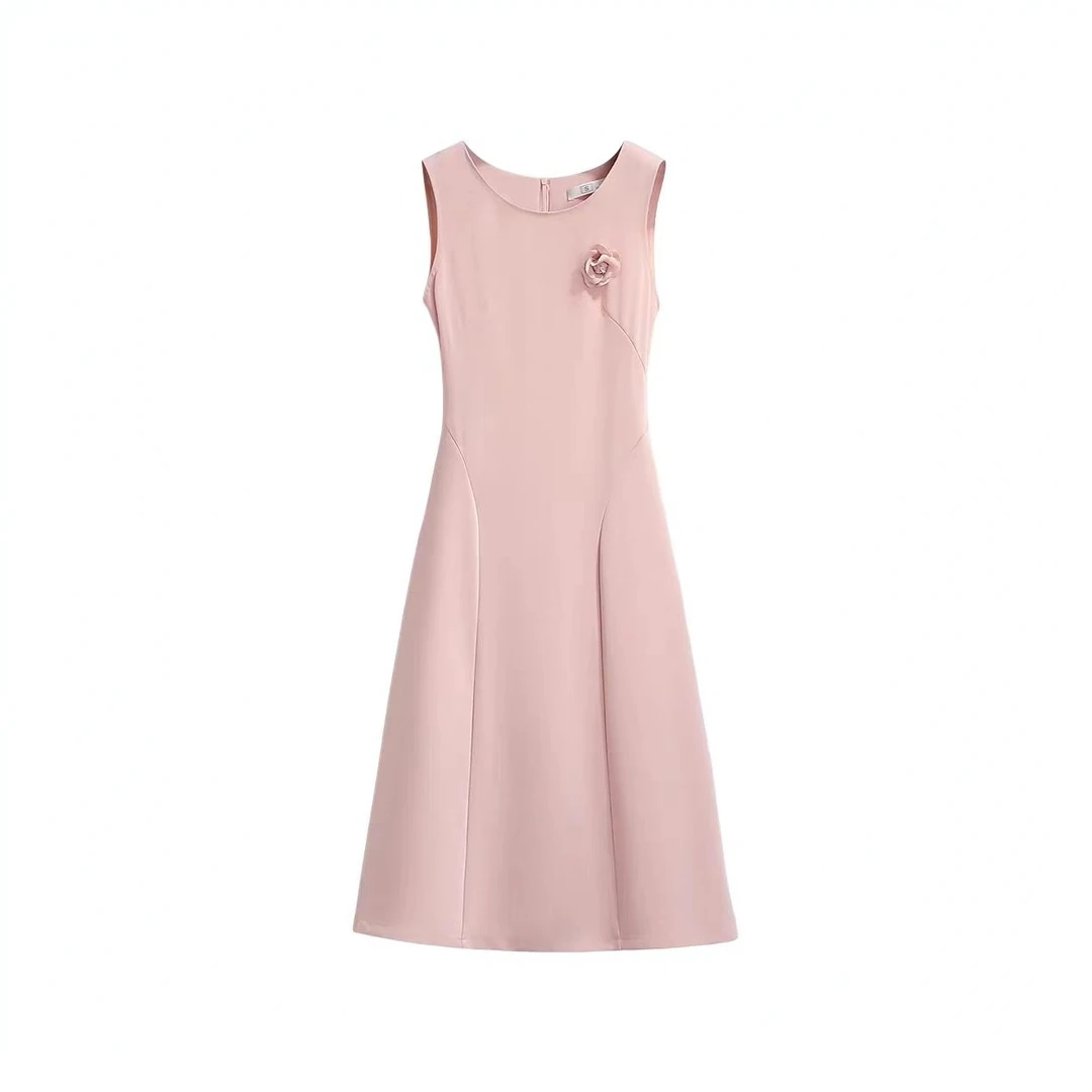 AQY 0111夏季新款圆领无袖连衣裙女