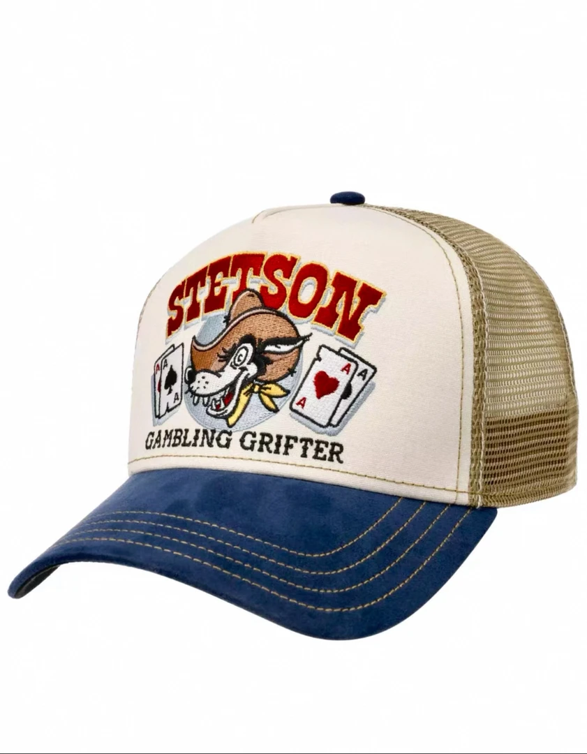 扑克狼美式风格卡车司机帽男女同款棒球帽四季网帽斯坦森帽子