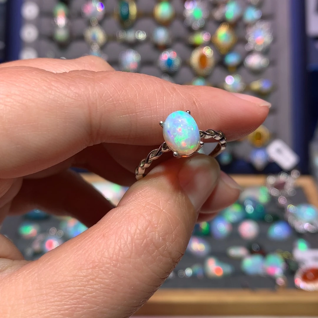 银S925镶嵌欧泊戒指款式