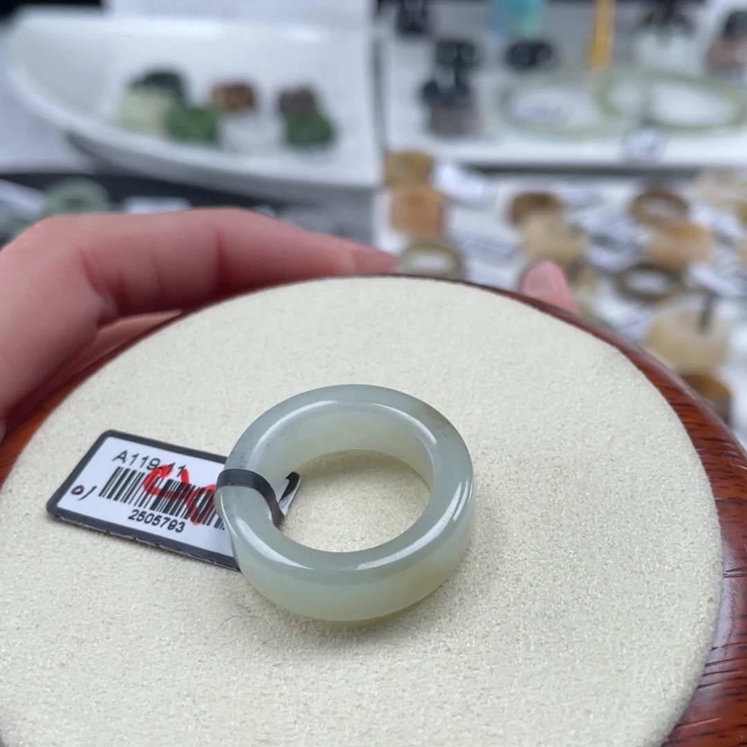 和田玉未镶嵌戒指O33晴水直切17.6