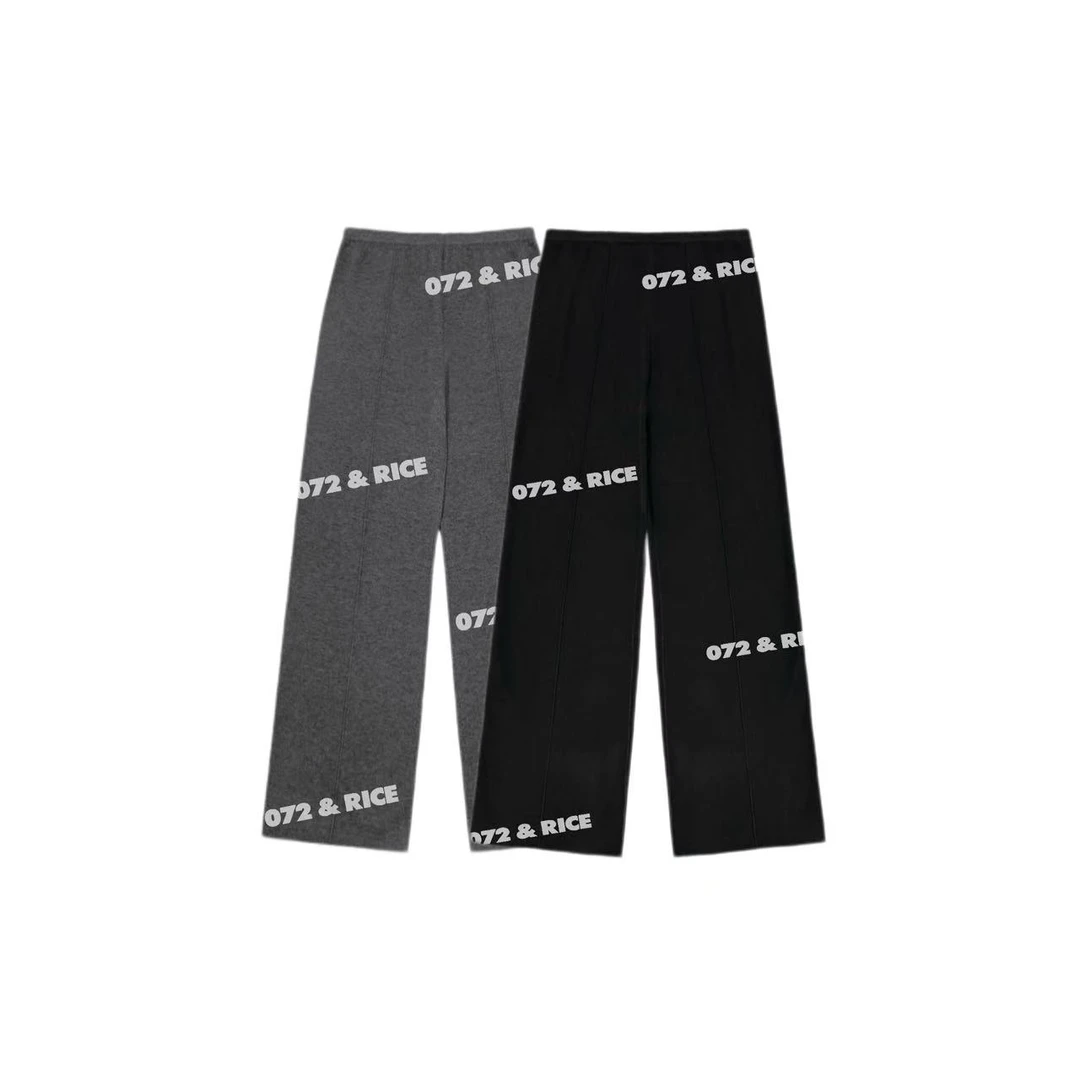 072 & RICE【高圆圆下装】羊毛 秋季休闲百搭直筒长裤 35380