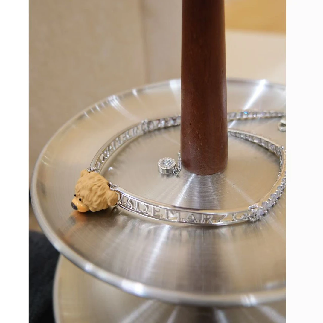 铜合金锆石项链 小众设计小熊百搭颈链【37cm】项链46374