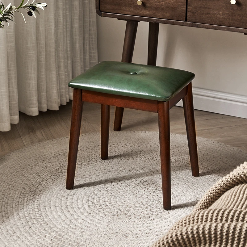 实木梳妆凳客厅实木凳子椅子家用简约北欧餐厅化妆凳轻奢创意中式