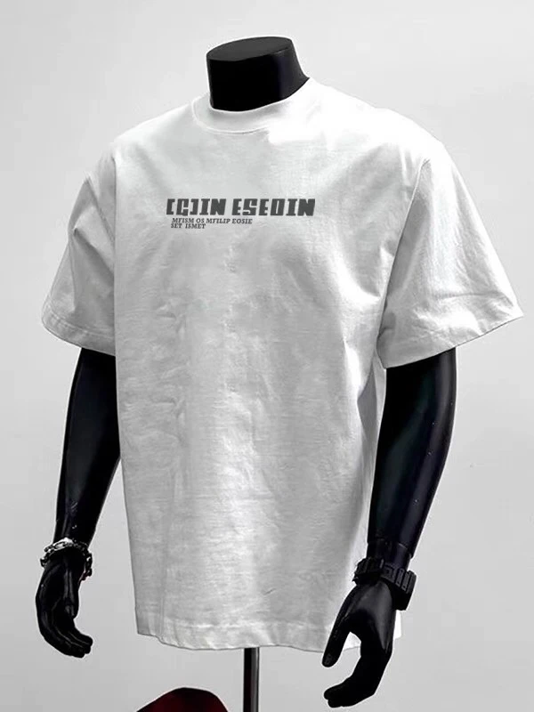 2025新款美式潮牌字母印花短袖T恤男款夏季ins潮牌宽松休闲上衣潮