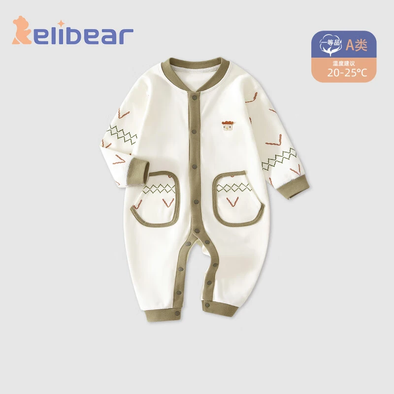 婴儿春秋季衣服纯棉连体衣宝宝衣服百搭外穿服爬服