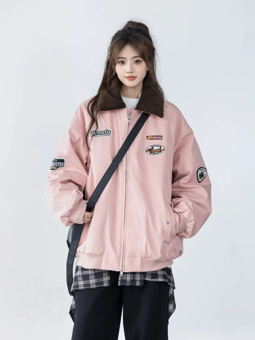 【125腊肠狗棉服】飞行夹克棉服美式潮流棒球服棉衣~男女同穿