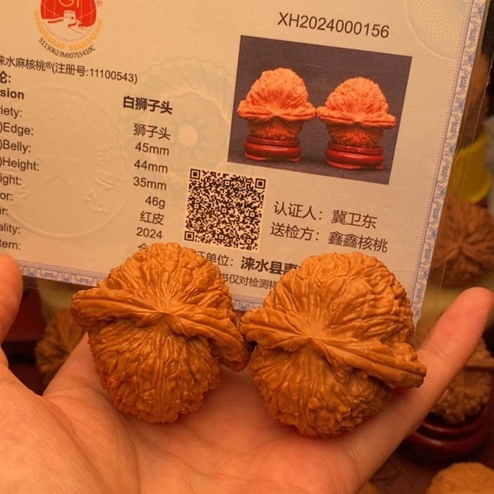 文玩核桃把件白狮45