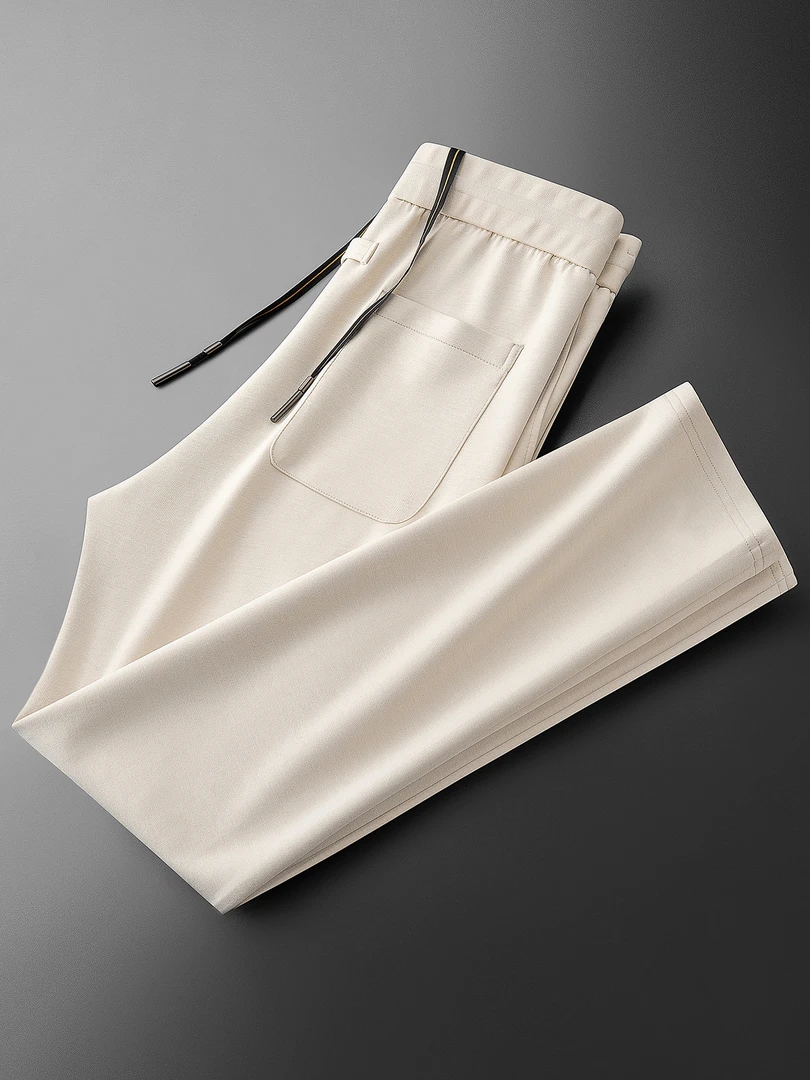 秋冬轻奢加厚面膜羊毛莫代尔空气层运动裤男士直筒卫裤休闲裤百搭