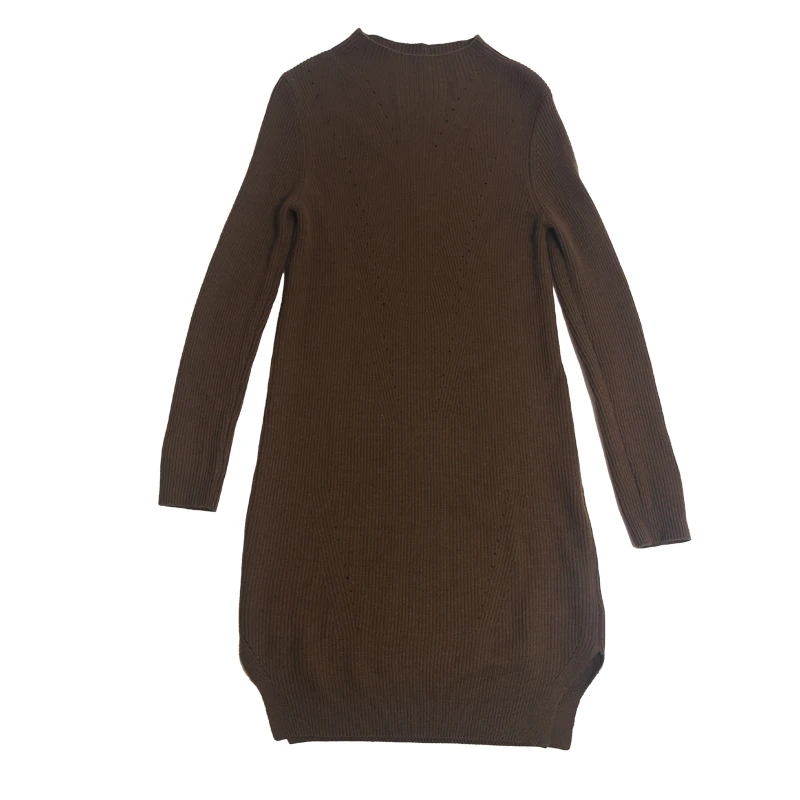 羊毛衫长款圆领简约长袖时尚百搭气质针织休闲打底女士半高领