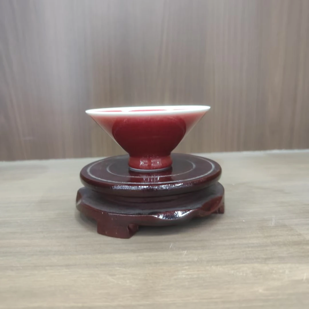 景德镇陶瓷郎红斗笠杯