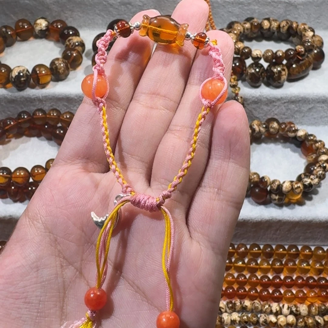 未镶嵌琥珀裸石抚顺琥珀糖果手链