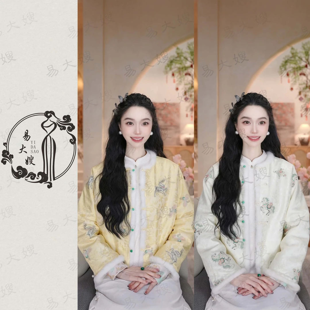 【沁瑶】新中式国风云锦妆花罗外套时尚气质显瘦显白中国风加厚圆领