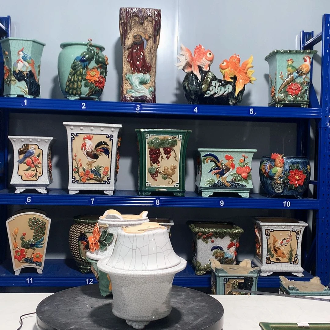 三***园高温粗陶石湾花盆