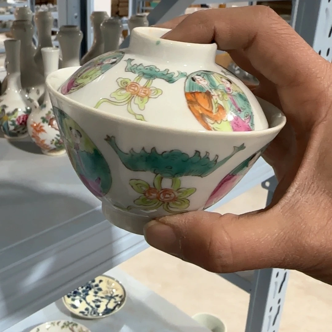 瓷片摆件手绘瓷器全部处理