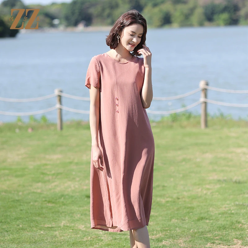 佐尔美夏季新款 桑蚕丝提花乔其真丝连衣裙女E12LS110-0301