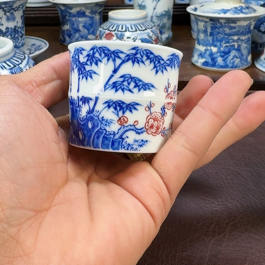 瓷片岩***叶现代景德镇陶瓷手绘茶具