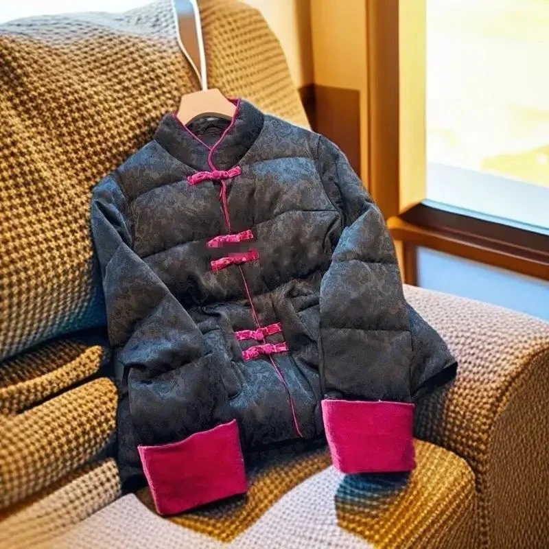 （运费险）2055新中式国风红色提花棉服战袍女唐装高级感超好看棉服