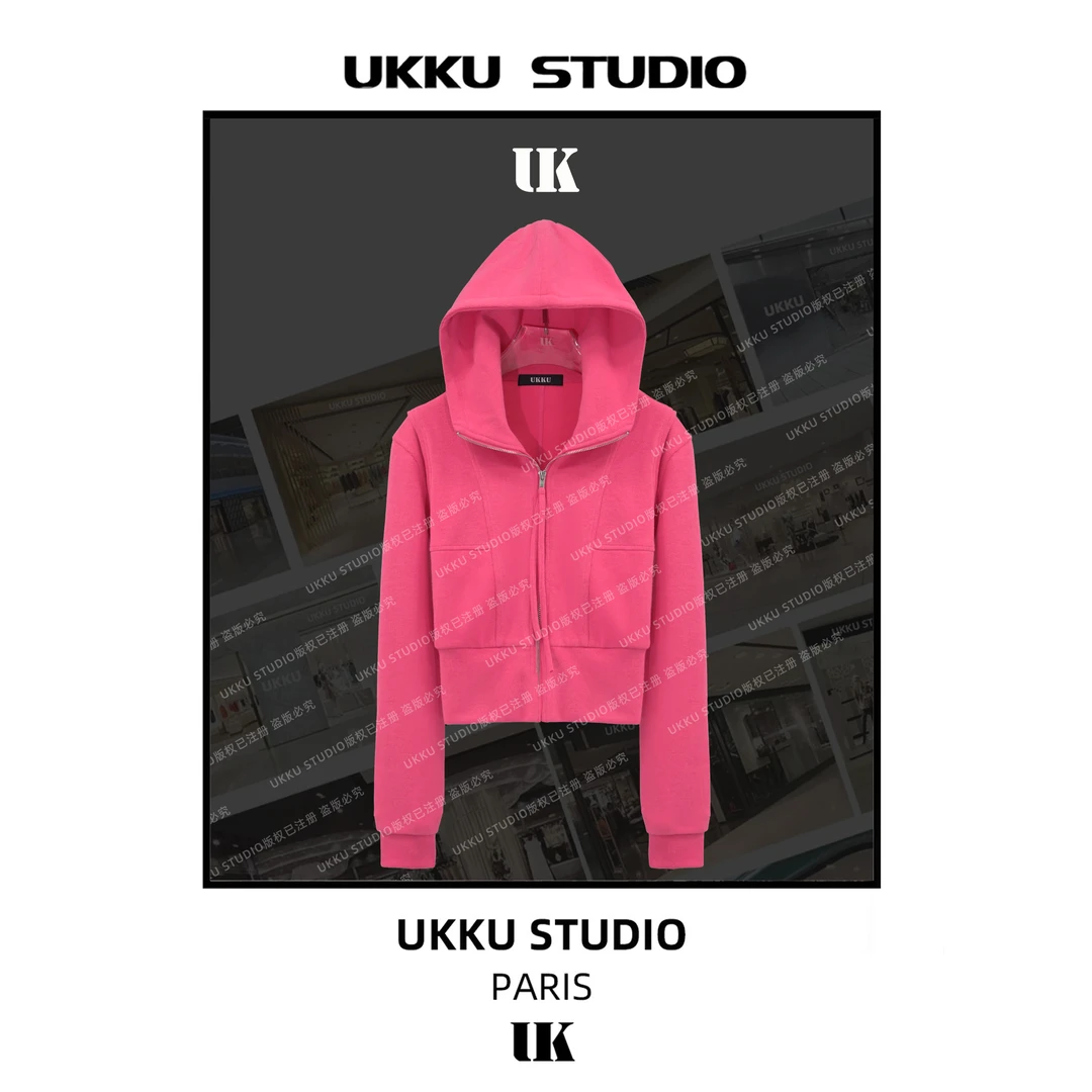 【UKKUSTUDIO】王-网红洋气修身百搭气质显白重磅连帽卫衣512967
