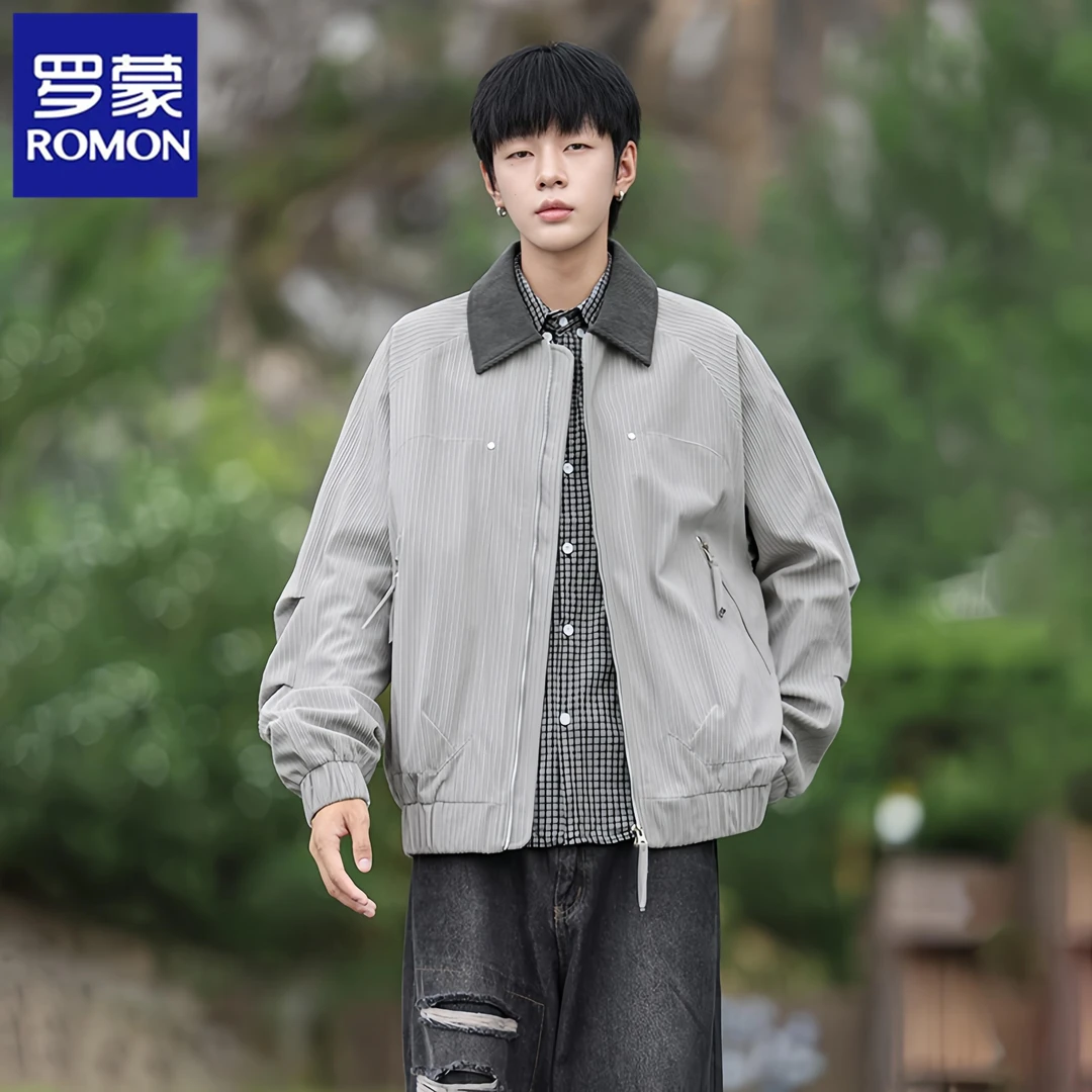 罗蒙2025新款夹克男士春秋美式飞行员棒球服高级感痞帅短款外套潮