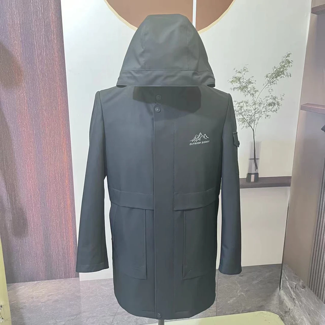 纯色侧缝插袋中年连帽通用棉服秋冬百搭休闲中长款