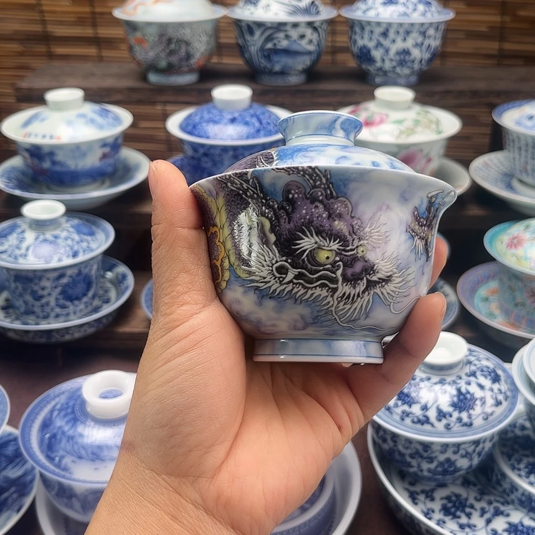 景德镇陶瓷二才盖碗