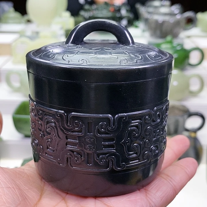 未镶嵌和田玉挂件茶叶罐