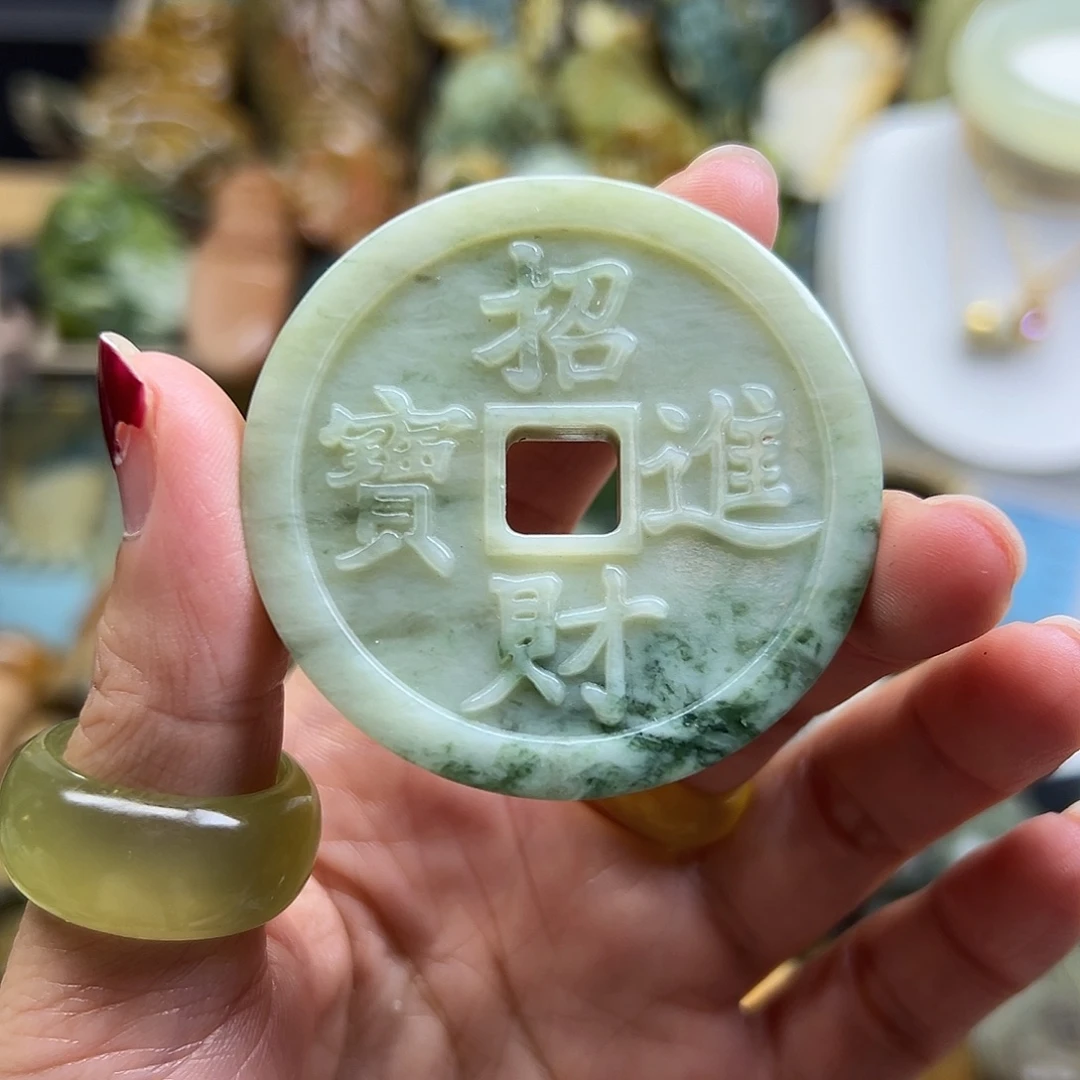 海***话未镶嵌岫玉颈饰招财进宝