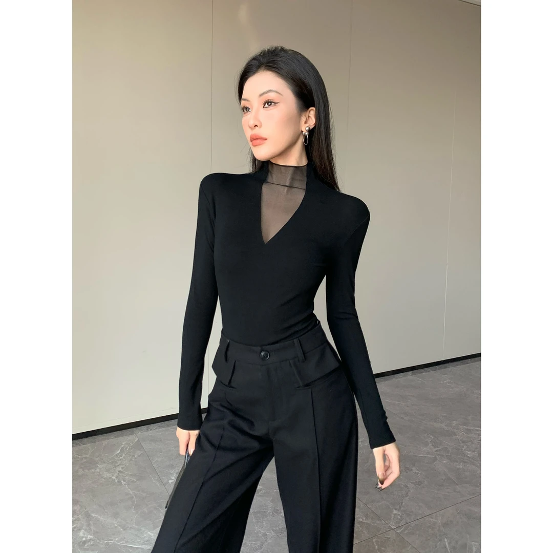 JIJINQI时尚百搭显瘦长袖修身秋冬设计感针织衫上衣女JC12SZPT759