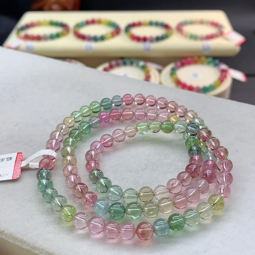 【闪购商品】未镶嵌手链碧玺荧光人鱼多圈5.8