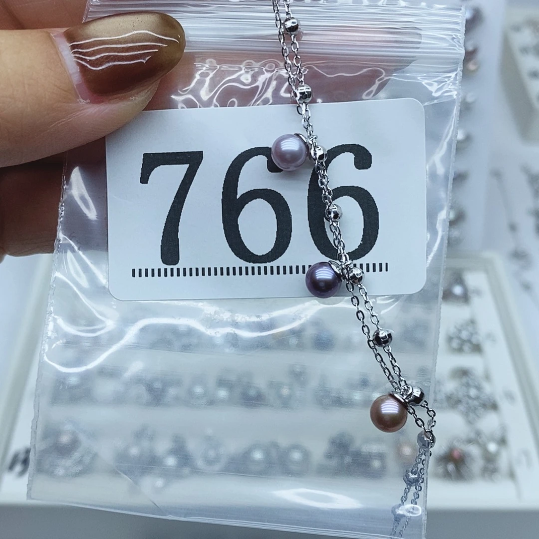 大****珠宝奇石银S925镶嵌淡水珍珠766拍2发1