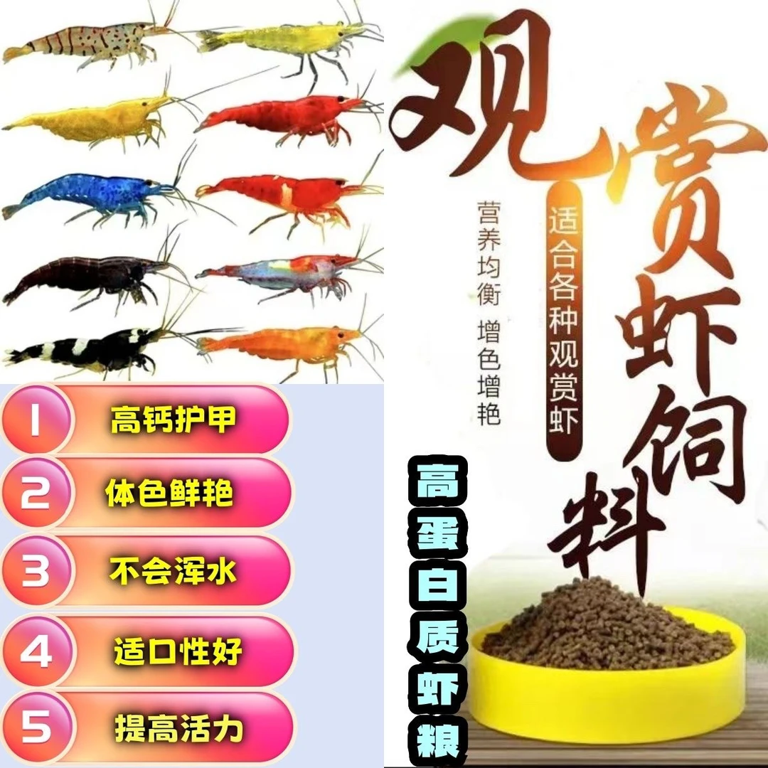 宠物观赏虾活体黑壳虾水晶虾极火虾樱花虾清洁除藻饲料