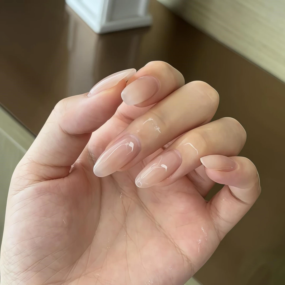 嬛嬛同款纯欲风裸色美甲手工定制穿戴甲清透高级感显白新娘可穿戴