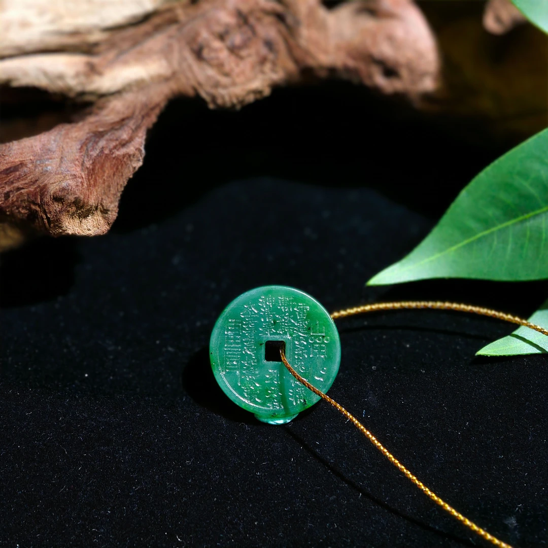 和田碧玉小山鬼花钱0288Z