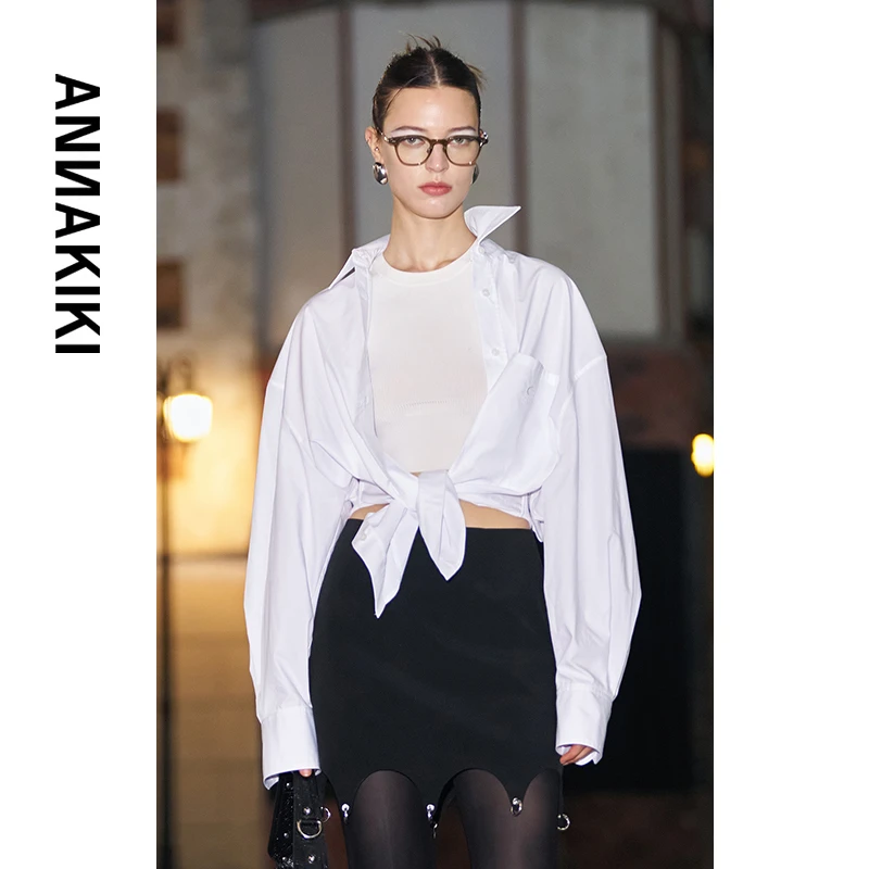 【COCO精选】ANNAKIKI 绑结宽松休闲衬衫3D3A0308H726