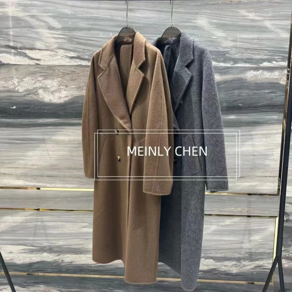 【MEINLY  CHEN】高端设计师款时尚百搭经典气质骆驼绒外套101