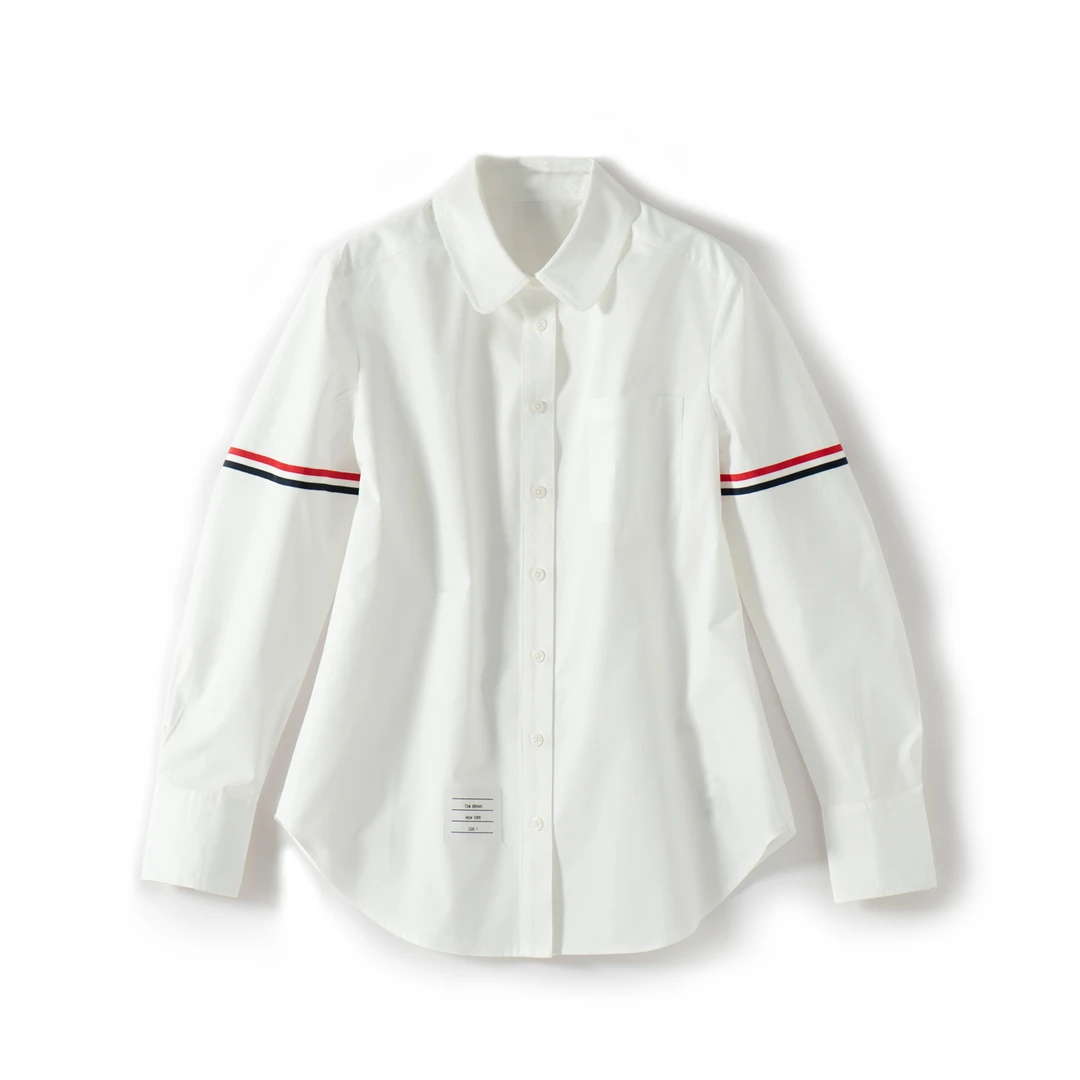【秘密恋人】TB同款殿堂级经典红白蓝罗缎府绸衬衫休闲宽松25B3009