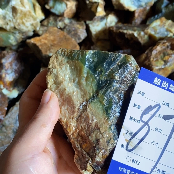 蛇纹石玉未镶嵌原石黄****9