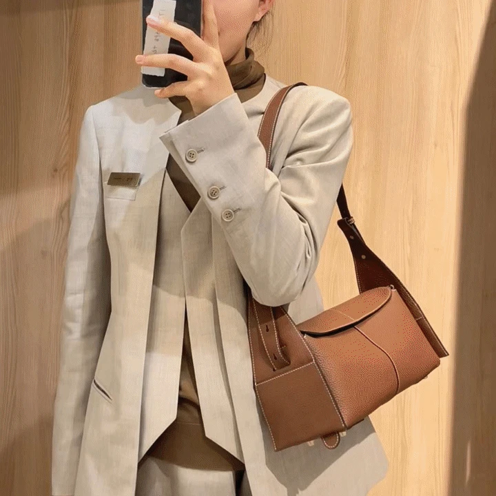 宝丫轻奢 女式低调小众设计款休闲单肩包K1230