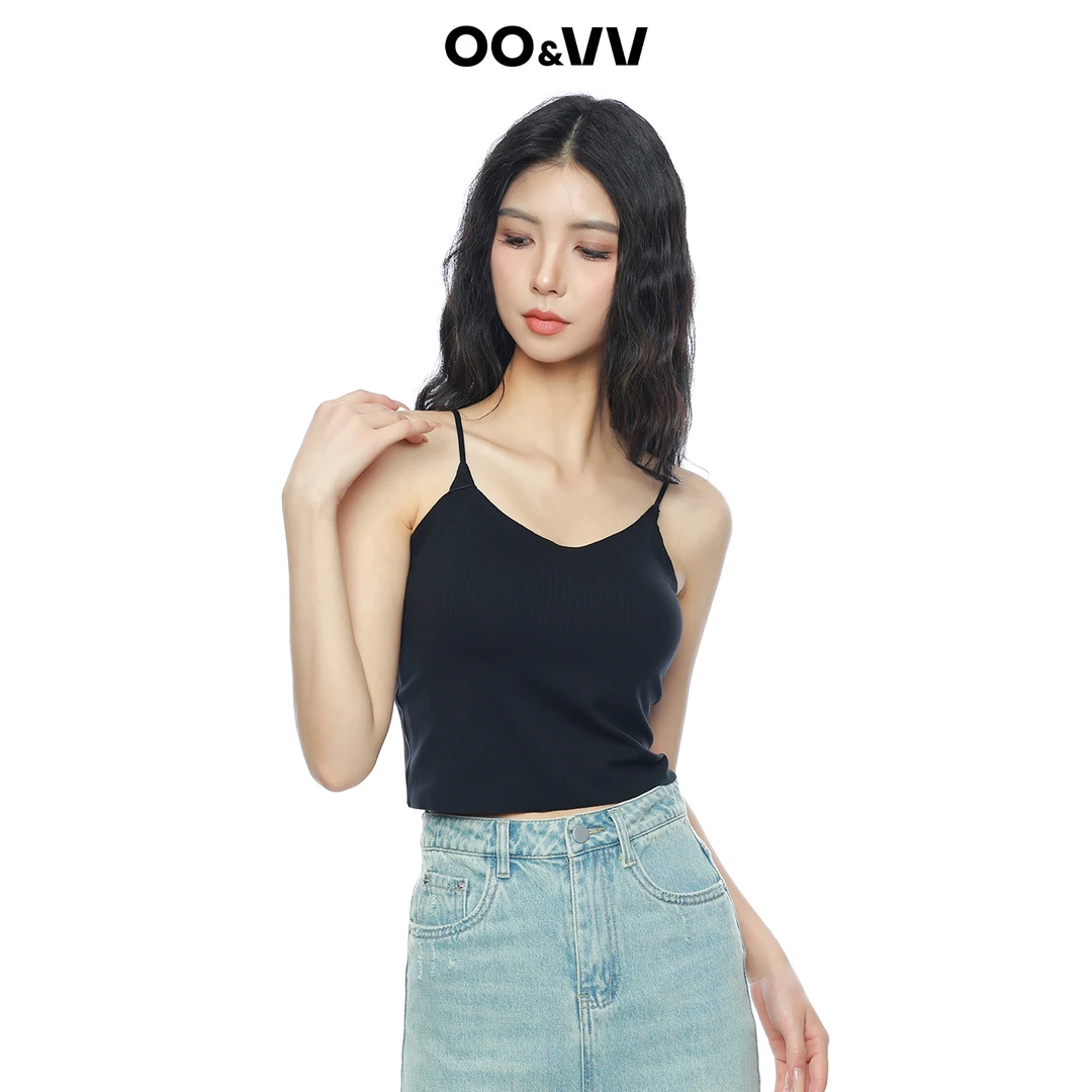 OO&VV吊带背心女2025新款夏季辣妹内搭修身美背V领上衣女装