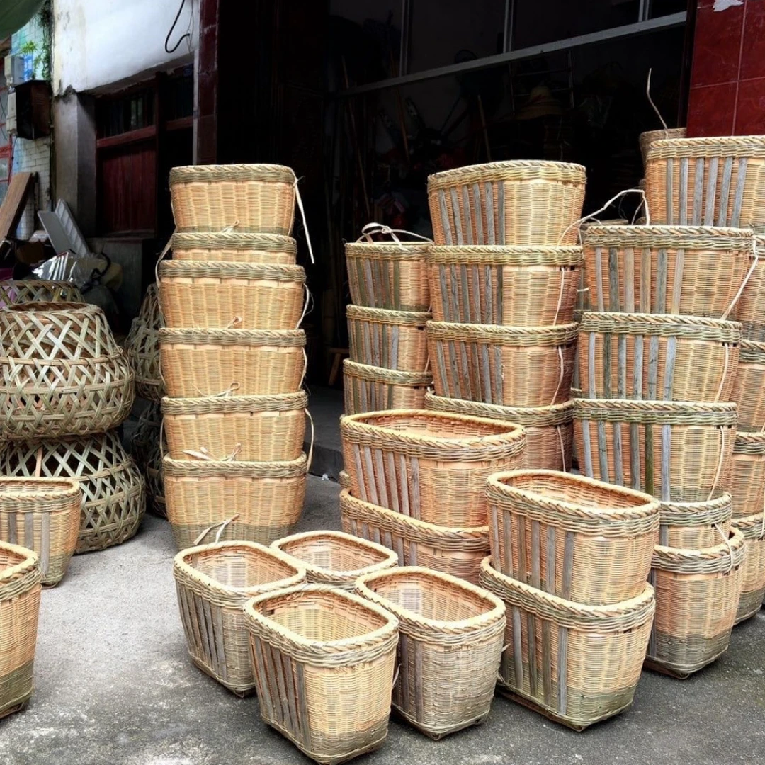 手工竹编背篓家用环保可作菜篮子收纳筐婚庆篓子