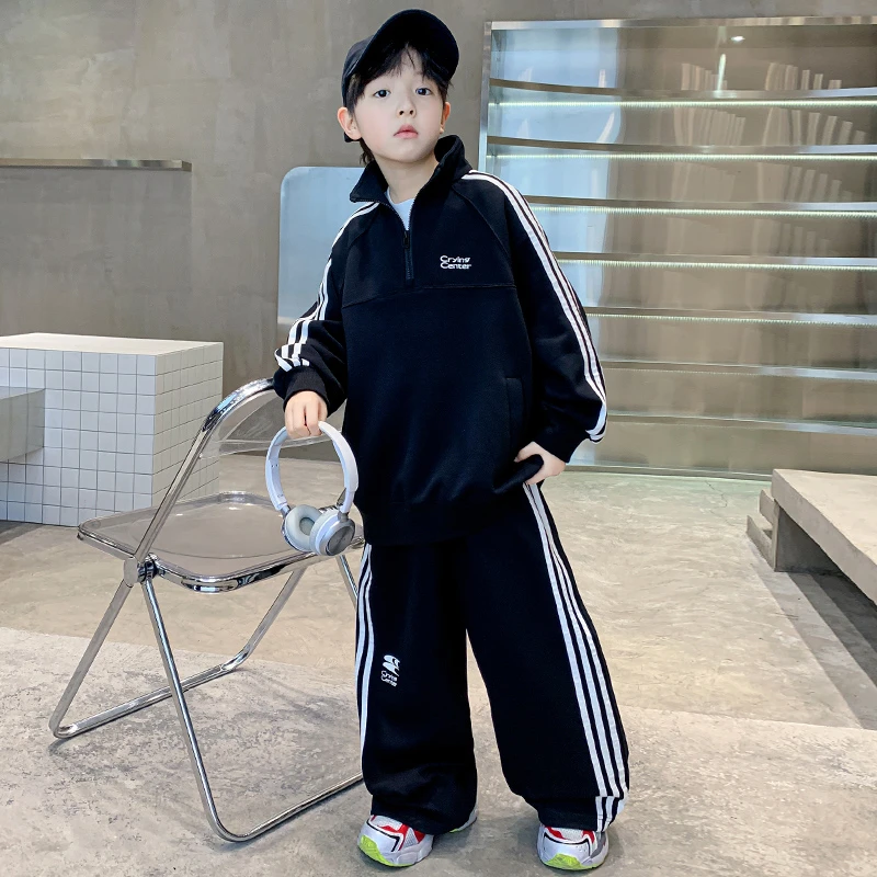 男童春装套装2025新款韩版儿童运动衣服春秋款男孩卫衣两件套潮酷