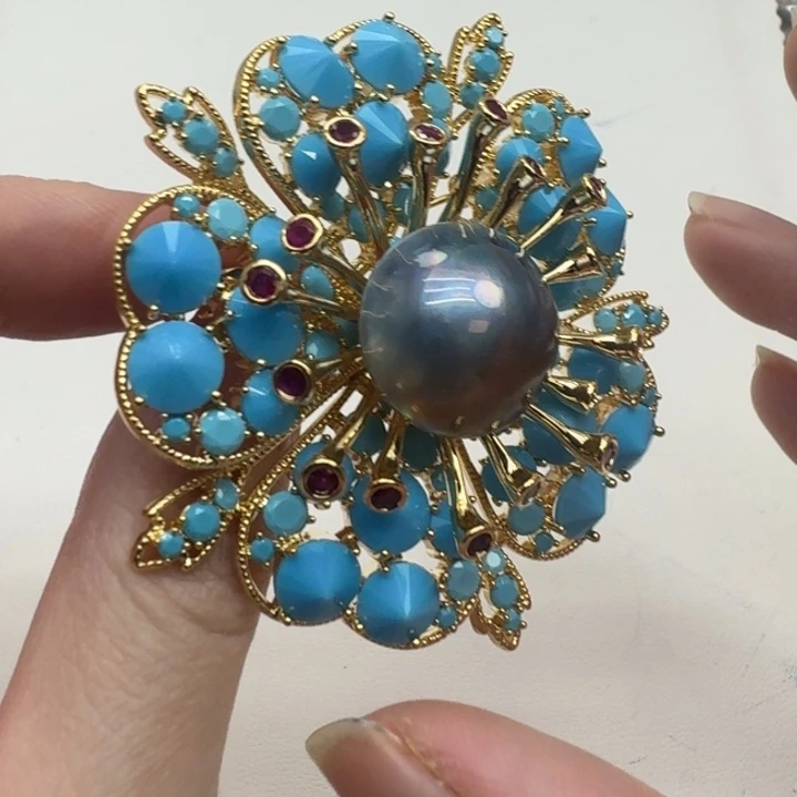 胸针拼合珍珠（马贝珠）未镶嵌