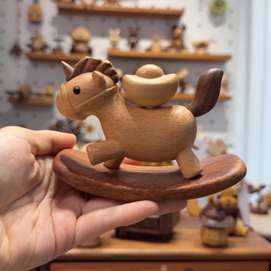 木马上有钱木马摆件